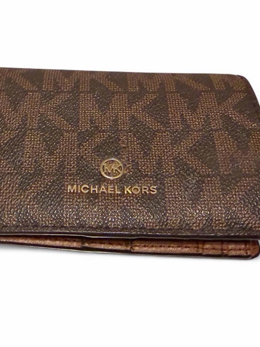 Michael Kors Brown Signature Logo Wallet / Card holder  with Gold Hardware